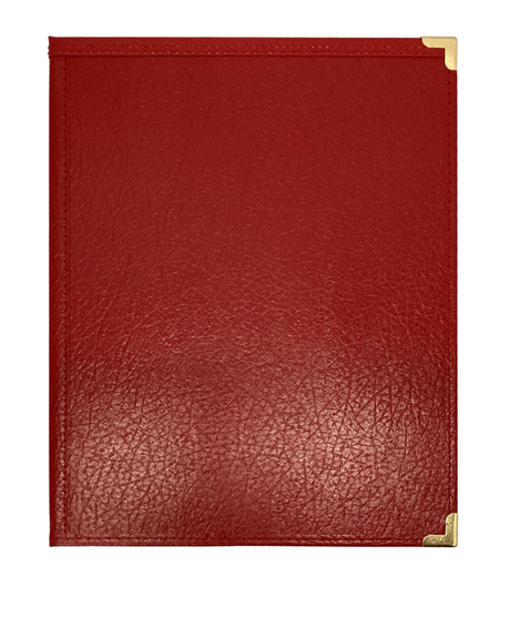 Leatherette Band Folio with Pencil Loop (Red)