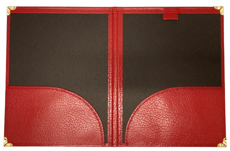 Leatherette Band Folio with Pencil Loop (Red)